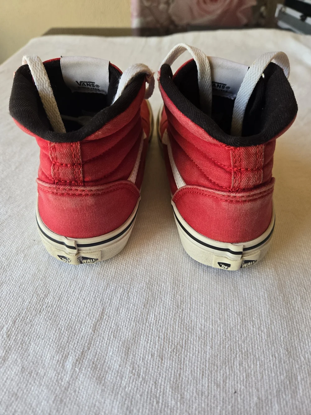 Vans Kids Red & White High-Top Skate Sneakers